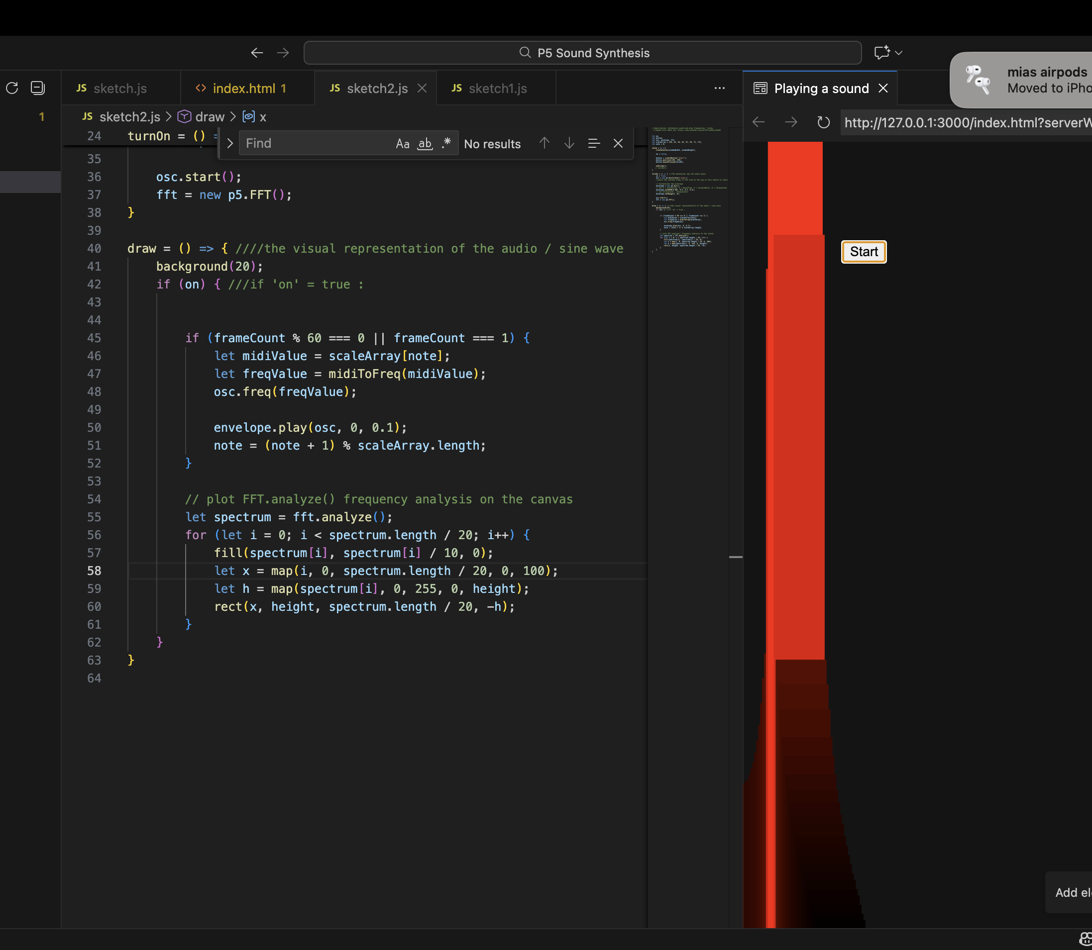 Visualization according to audio with increased Y axis numbers